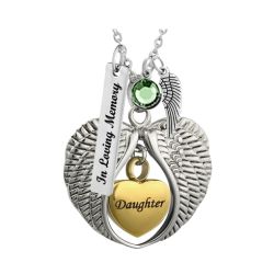 Daughter Angel Wings Of Protection Necklace Urn - Love Charms Option
