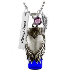 Wings of Protection Cobalt Pendant Urn - Love Charms Option