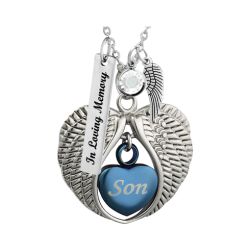 Son Angel Wings Of Protection Necklace Urn - Love Charms Option