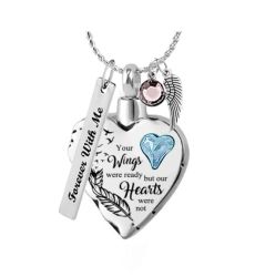 Your Wings Were Ready Teal Heart Ash Urn - Love Charms™ Option