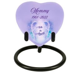 With The Angels Heart Keepsake Urn - Stand Option