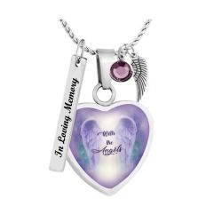 With The Angels Heart Jewelry Urn - Love Charms® Option