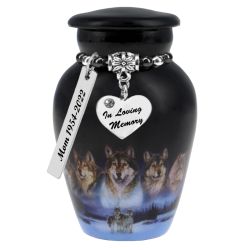 Five Wolves Moon Mini Urn - Love Charms™ Option