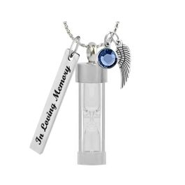Hourglass Necklace Ash Urn - Love Charms™ Option