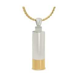 Shotgun Shell 10KT or 14KT Yellow & White Gold Cremation Jewelry Urn - SHIPS NOW