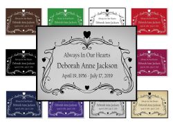 Colorful Heart Vine Name Plates For Cremation Urns