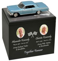 Race Track Companion Cremation Urn & 1962 Chevrolet Impala SS Décor - With Photos