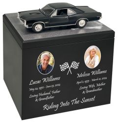 Race Track Companion Cremation Urn & 1966 Pontiac GTO Hard Top Décor - With Photos