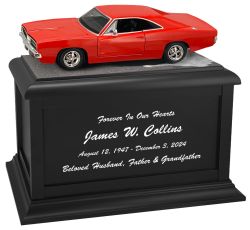 Race Track Cremation Urn & 1969 Dodge Charger R/T Décor