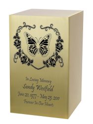 A Loving Heart Brass Memorial Urn