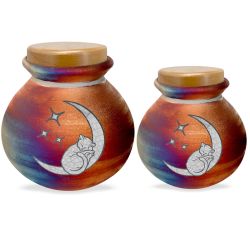 Cat Lover Sleeping Kitty Raku Cremation Adult or Medium Urn - Personalization Option