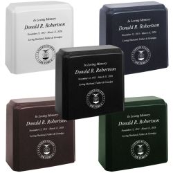 United States Air Force Cultured Marble Niche Cremation Urn - 12 Color Choices - Vault Option