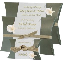 Sea Shell Starfish Fern Peaceful Pillow® Water Burial Cremation Urn - Biodegradable Water Burial At Sea Urn