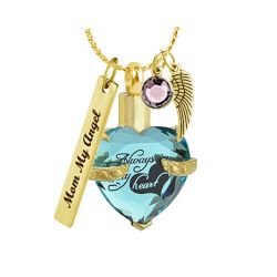 Always Aqua Crystal Gold Ash Jewelry Urn