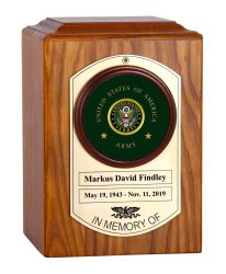 Army Tribute Dog Tag Cremation Urn - Adult Sized