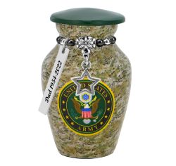 US Army Camouflage Mini Urn - Love Charms® Option