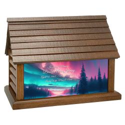Aurora Borealis Journey Cremation Urn - Log Cabin Keep The Memory®