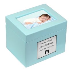 Precious Photo Boy Blue Urn & Memory Shelf 