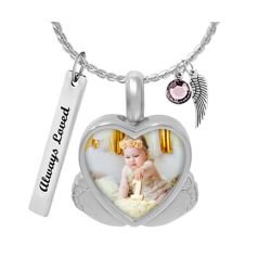 Baby Feet Photo Heart Jewelry Urn Pendant - Love Charms® Option