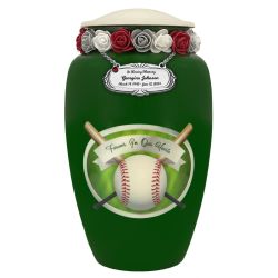 Baseball Forever In Our Hearts Adult Cremation Urn - Tribute Wreath™ - Pro Sand Carved Engraving