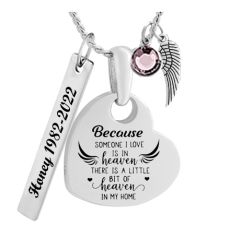 Because In Heaven Ash Pendant Urn - Love Charms® Option