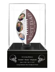 Triple Photo Football Cremation Urn