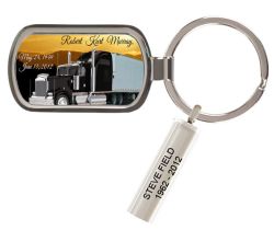 Black Big Rig Truck Keychain Keepsake