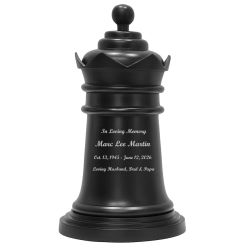 Chess Black Custom Engraving Adult Metal Urn 