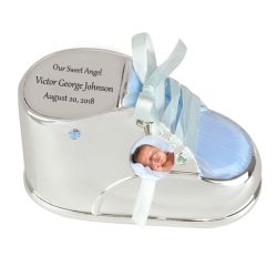 Blue Bootie Photo Baby Urn