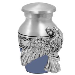 Wings of an Blue Angel Circle of Hearts Keepsake Urn - Engraving Option