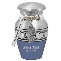 Blue Circle of Hearts Keepsake Urn - Love Charms® - Engraving Option