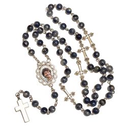 Blue Rosary Keepsake Urn 