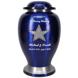 Texas Star Adult Cremation Urn - Pro Personalization - Burial Vault Option