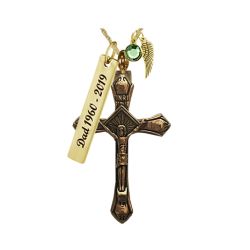 Crucifix Bronze Cremation Urn - Love Charms™ Option