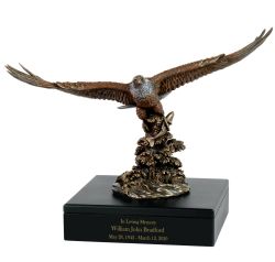 Bald Eagle Catching Fish Art & Wood Cremation Urn