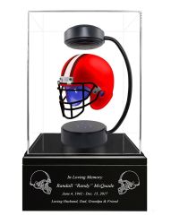 Football Adult or Medium Cremation Urn & Cleveland Browns Hover Helmet Décor - Free Engraving