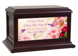 Purple Butterflies Pink Carnation American Dream Urn©