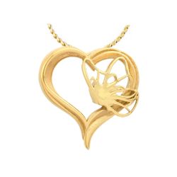 Butterfly Spirit Heart 10KT or 14KT Gold Cremation Jewelry Urn - SHIPS NOW