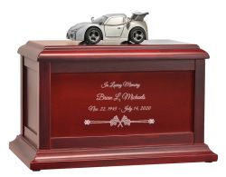 Sports Car Redwood Cremation Urn