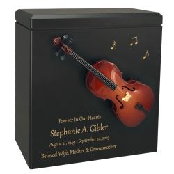Wood Cello Music Urn