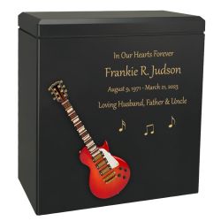 Cherry Red Guitar Wood Cremation Urn