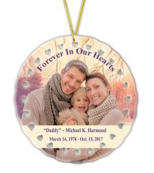 Personalized Ceramic Round Heart Ornament