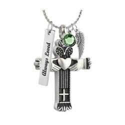 Irish Cross Pendant Urn - Love Charms Option