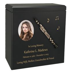 Clarinet Wood Adult Cremation Urn - Miniature Clarinet - Photo Option
