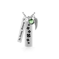 Clover Cylinder Pendant Urn - Love Charms Option