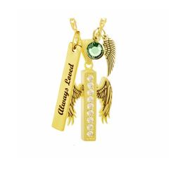 Crystal Winged Gold Cross Ash Urn