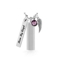 Cylinder Pendant Keepsake Urn - Love Charms Option