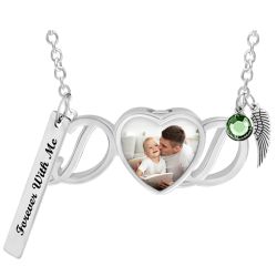 Dad Heart Photo Jewelry Urn Pendant - Love Charms® Option