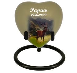 Mountainside Deer Heart Keepsake Urn - Stand Option