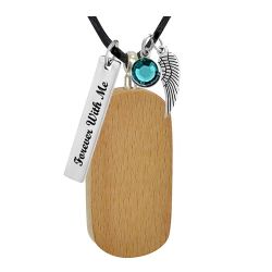Dogtag Cherry Cremation Necklace Urn - Love Charms Option